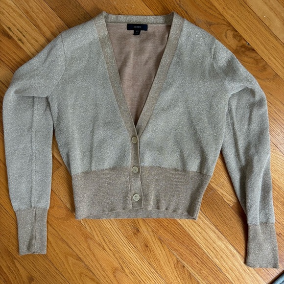Semi-sparkly Gold J. Crew cropped gold sweater, size XS, never worn - Picture 1 of 4